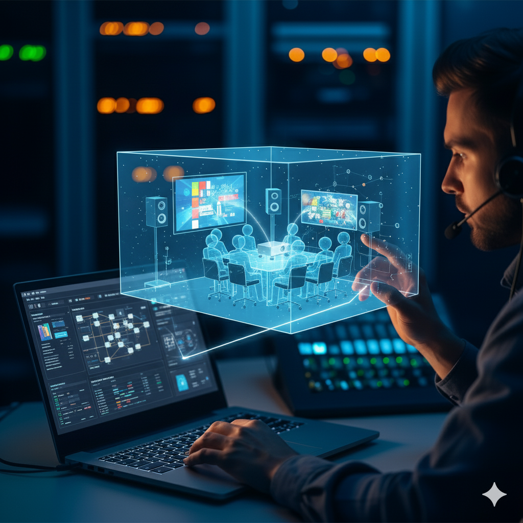 Modern conference room AV system